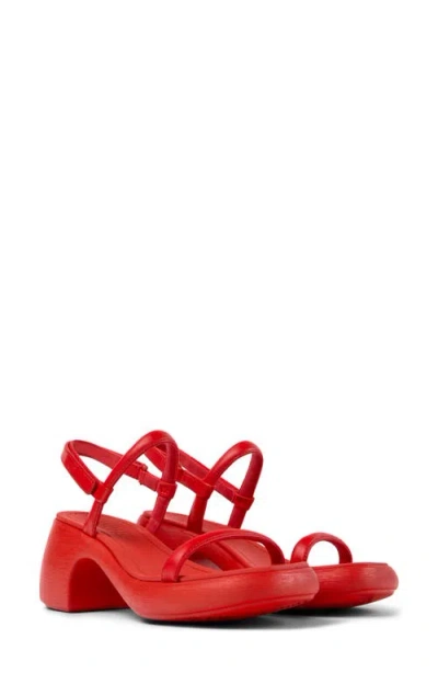 Camper Thelma Platform Slingback Sandal In Bright Red