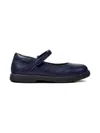 Camper Touch-strap Leather Ballerinas In Blue