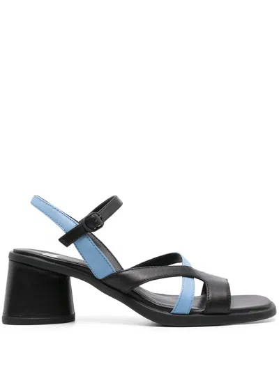 Camper Twins 60mm Leather Sandals In Black