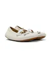 Camper Kids' Twins Ballet Flats In White Natural