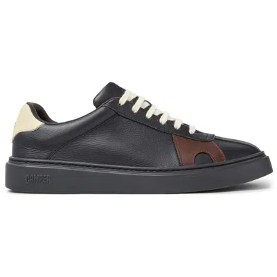 Camper Runner Twentyfive Twins Leather Sneakers In Black