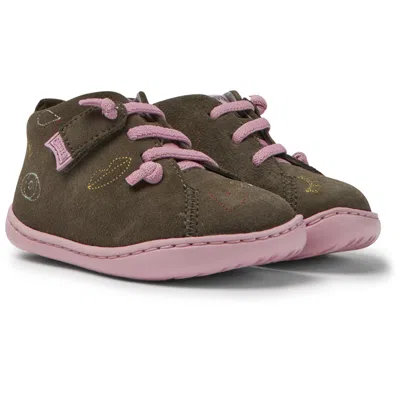 Camper Kids' Velcro For First Walkers In Brown Gray