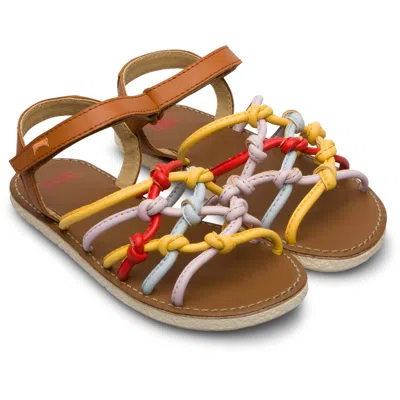 Camper Kids' Sandals For Unisex In Brown,blue,yellow