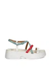 Camper Tasha Ankle Strap Platform Sandal In White