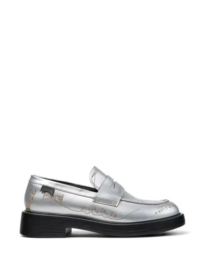 Camper Twins Dean Loafers In Silver