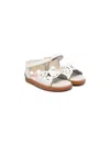 Camper Twins Laser-cut Leather Sandals In White