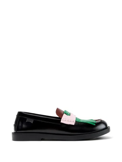 Camper Twins Leather Loafers In Black