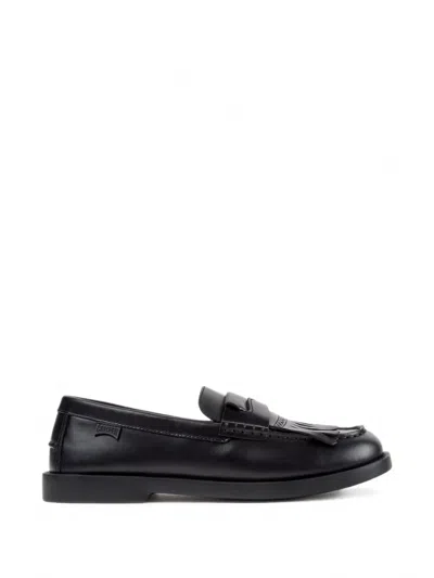 Camper Twins Leather Loafers In Black