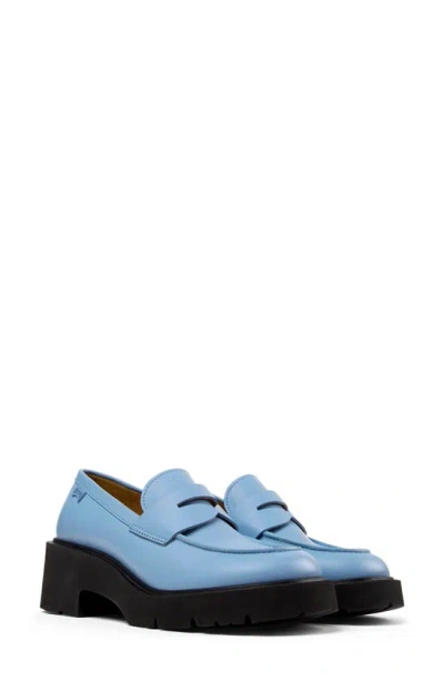 Camper Milah Leather Loafers In Blue