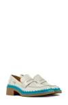 Camper Twins Mismatched Penny Loafers In Lt. Pastel Grey