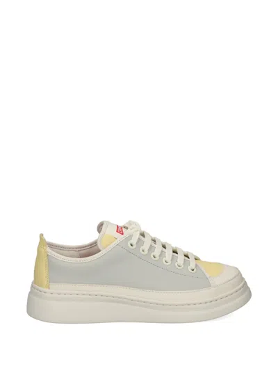 Camper Twins Platform Leather Sneakers In Gray