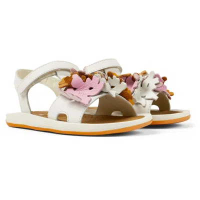 Camper Kids' Sandals For Girls In White,pink,orange