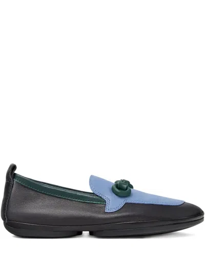Camper Two-tone Leather Loafers In Black