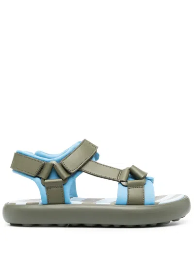 Camper Two-tone Touch-strap Sandals In Grün