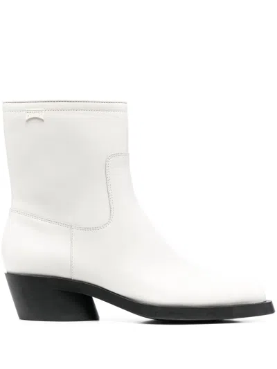 Camper Upright 60mm Ankle Boots In White