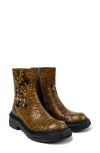 Camper Vamonos Bootie In Brown Embossed