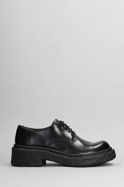 Camper Vamonos Lace Up Shoes In Black Leather