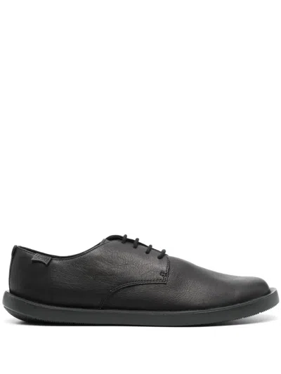 Camper Wagon Leather Derby Shoes In Black