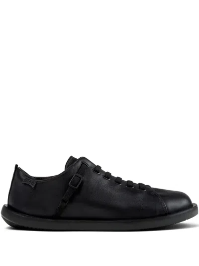 Camper Wagon Leather Lace-up Loafers In Black