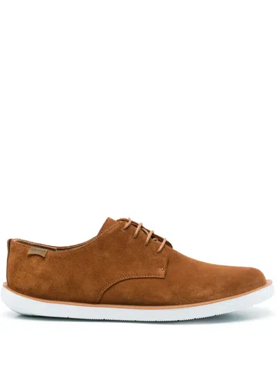 Camper Wagon Suede Derby Shoes In Braun