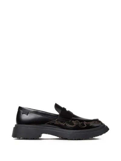 Camper Walden Leather Loafers In Black