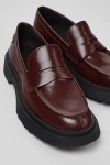Camper Walden Leather Loafers In Burgundy, Women's At Urban Outfitters