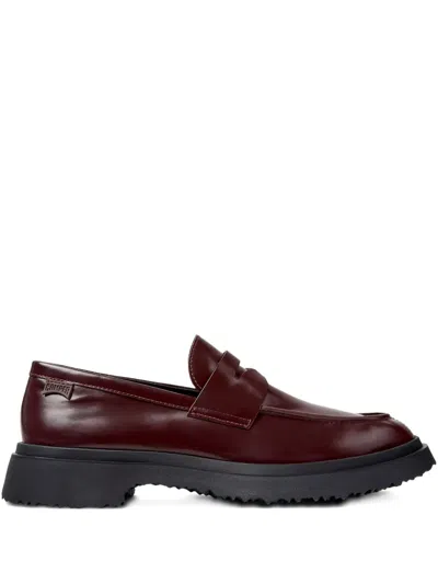Camper Walden Leather Loafers In Red