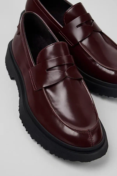 CAMPER WALDEN LEATHER MOC TOE LOAFER SHOE IN BURGUNDY, MEN'S AT URBAN OUTFITTERS
