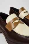 Camper Walden Mismatched Colour-block Loafers In Cream