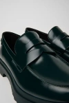 Camper Walden Moccasins In Leather In Dark Green