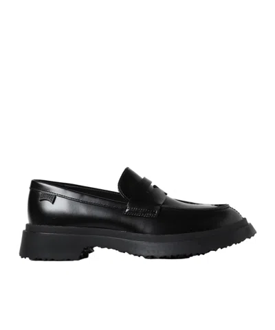 Camper Walden Leather Penny Loafers In Black