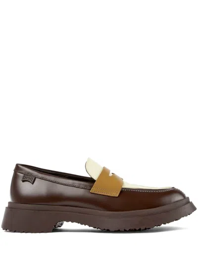 Camper Walden Mismatched Colour-block Loafers In Brown