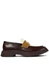 Camper Walden Mismatched Colour-block Loafers In Brown