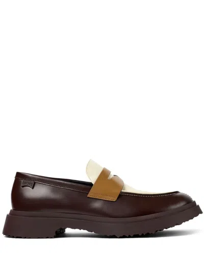 Camper Walden Mismatched Colour-block Loafers In Brown