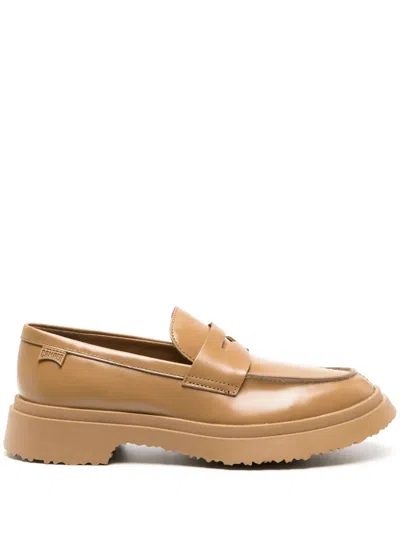 Camper Walden Ridged-sole Leather Loafers In Brown