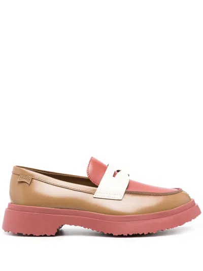 Camper Walden Twins Colour-block Leather Loafers In Brown