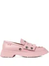 Camper Walden Twins Leather Loafers In Pink