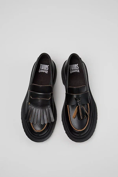 Camper Walden Twins Leather Moccasin Loafer In Black, Women's At Urban Outfitters