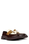Camper Walden Mismatched Colour-block Loafers In Dark Brown And Tan