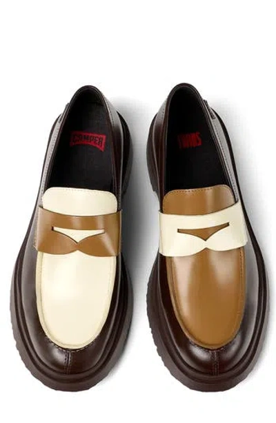 Camper Walden Twins Mismatched Colorblock Penny Loafers In Multi