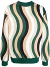 Camper Wave-pattern Cotton Sweatshirt In White