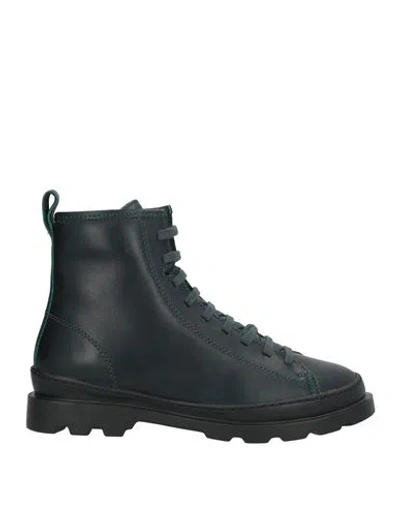 Camper Woman Ankle Boots Deep Teal Size 8 Leather In Green
