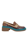 Camper Twins Mismatched Penny Loafers In Red