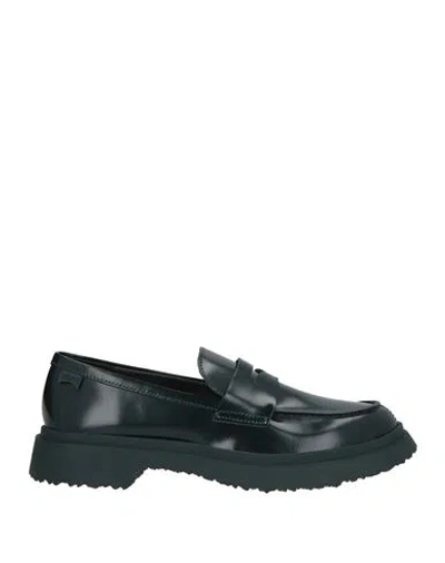 Camper Woman Loafers Deep Teal Size 9 Leather In Green
