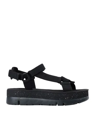Camper Lasted Leather Sandals In Black