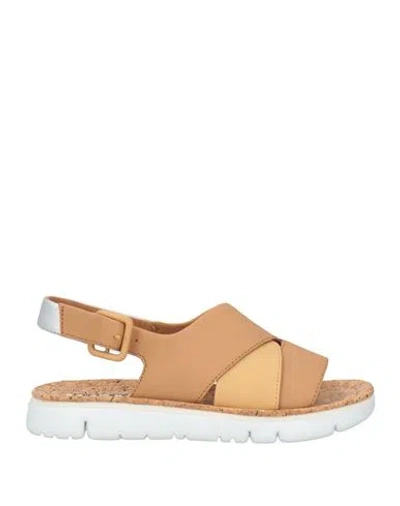 Camper Woman Sandals Camel Size 6 Leather In Beige