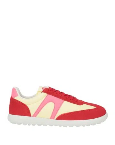 Camper Woman Sneakers Red Size 9 Leather, Textile Fibers
