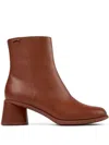 Camper Kiara 60mm Leather Boots In Marrone