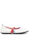 Camper Right Nina Twins Ballerina Shoes In Bianco
