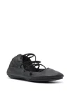 Camper Right Nina Lace-up Ballerina Shoes In Nero